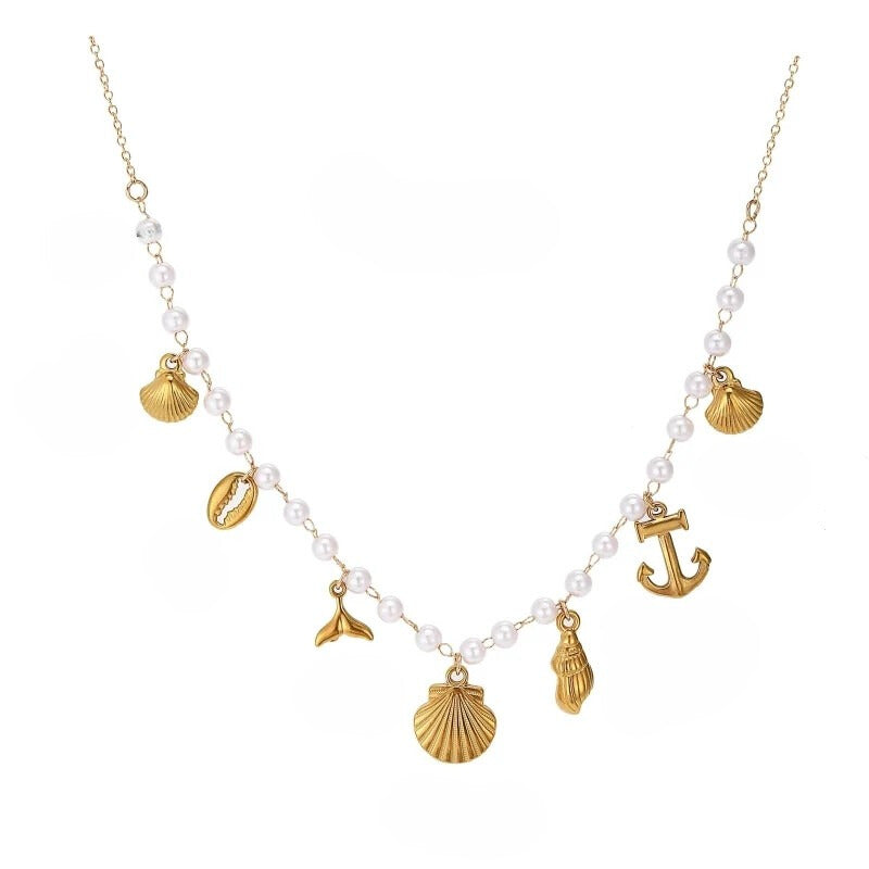Ocean Pearl Charm Necklace