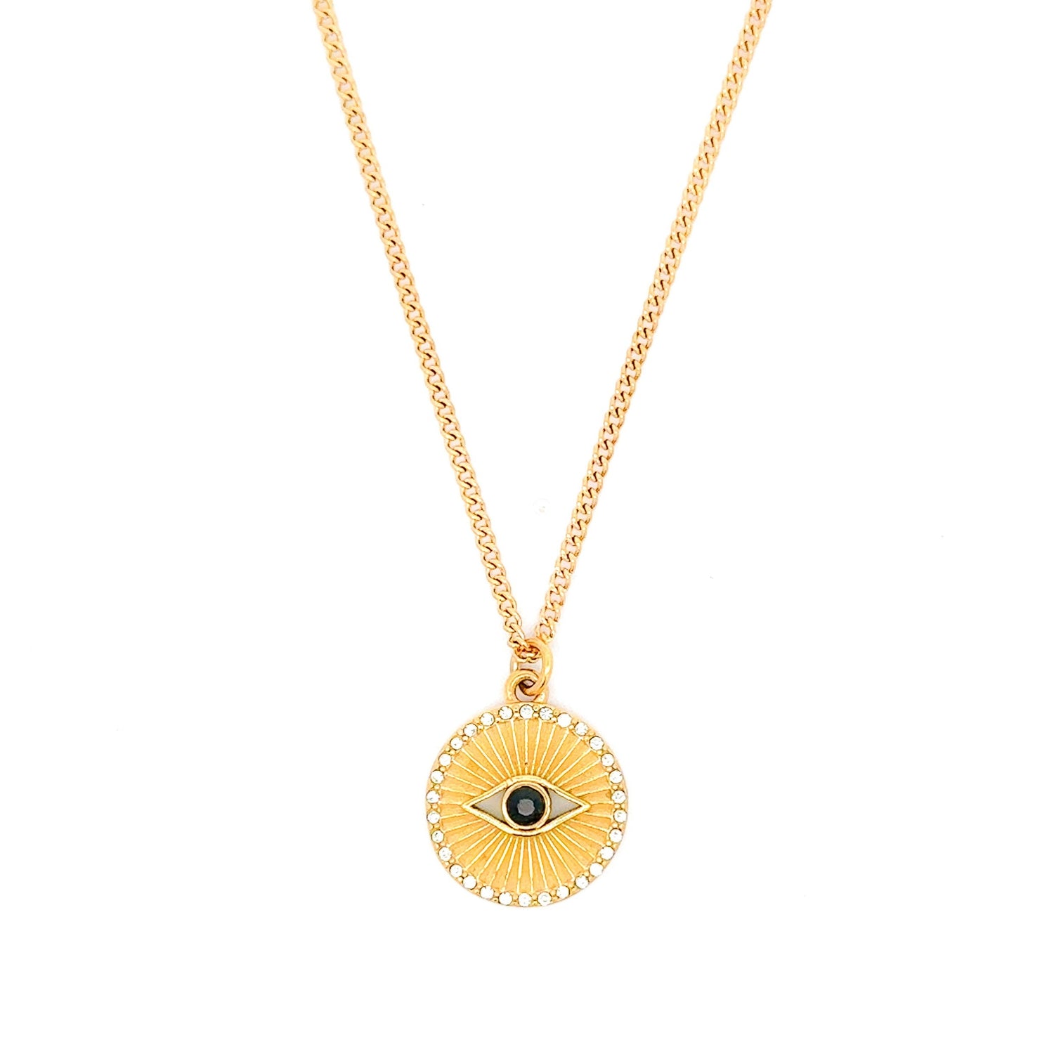 Black Evil Eye Pendant Necklace | Aubrelade & Co