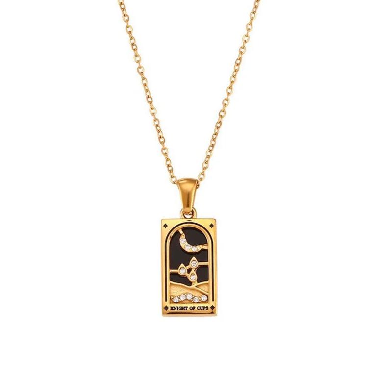 Holy Grail Knight Tarot Card Pendant Necklace | Aubrelade & Co