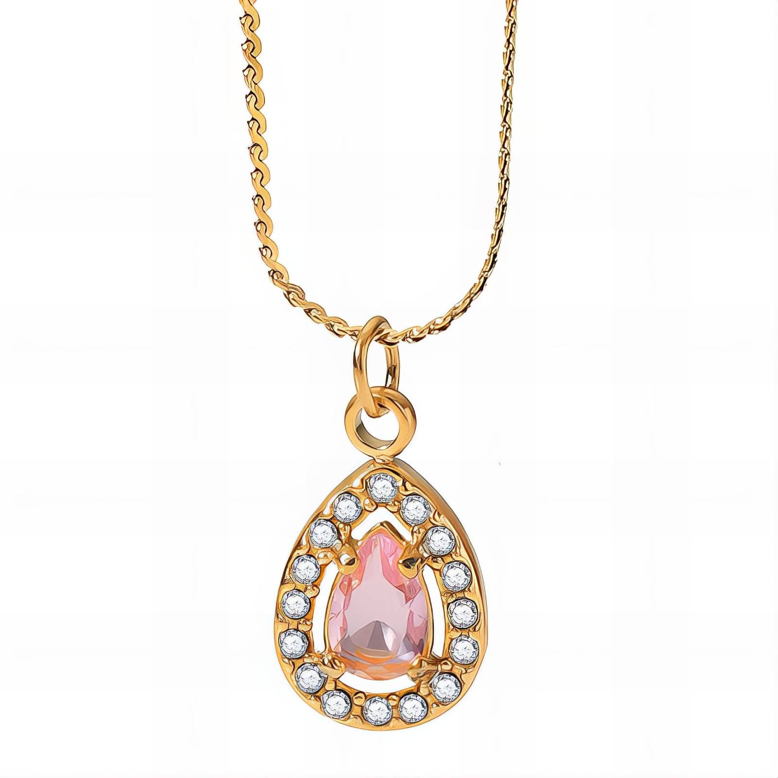 Teardrop Gem Pendant Necklace | Aubrelade & Co