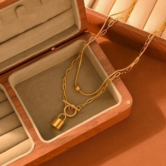 Padlock T Bar Stacking Chain | Aubrelade & Co