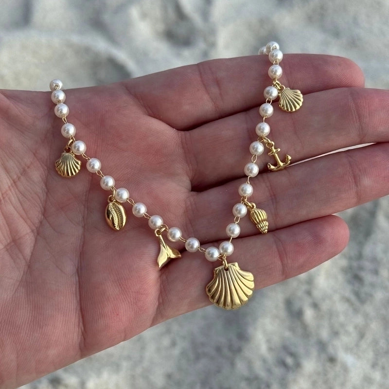 Ocean Pearl Charm Necklace