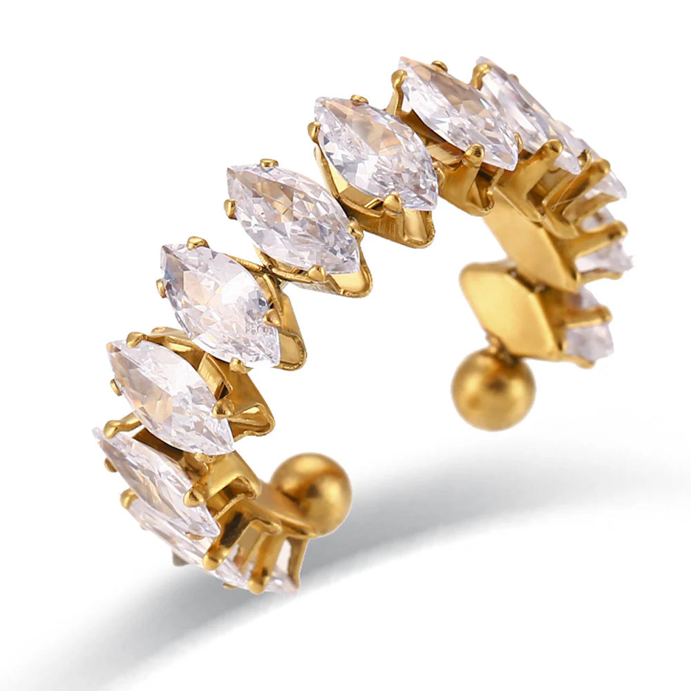 Gold Plated Stainless Steel Adjustable Gemstone Ring Set | Aubrelade & Co